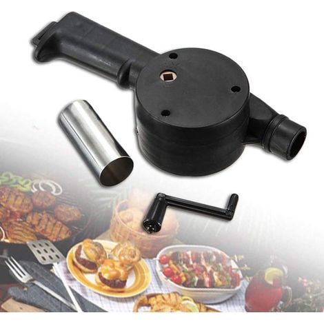 Souffleur d'air manuel portable 25cm, soufflet à manivelle pour barbecue, feu, cuisine extérieure, pique-nique et camping (1/4)