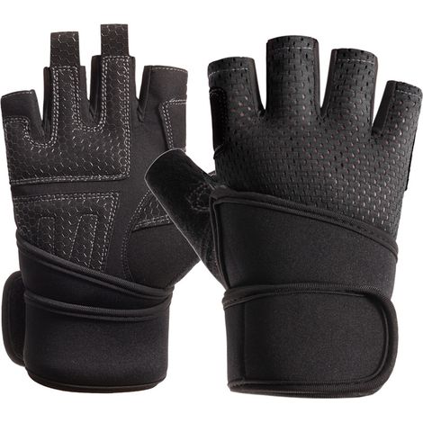 Gants de sport homme 1 paire, demi-doigts antidérapants, absorbeurs de chocs, respirants, évacuant la transpiration, pour musculation et entraînement. (1/4)