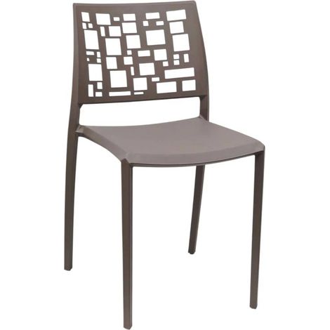Sedia Moderna CUBICARA in Polipropilene Tortora - Cucina Ristorante