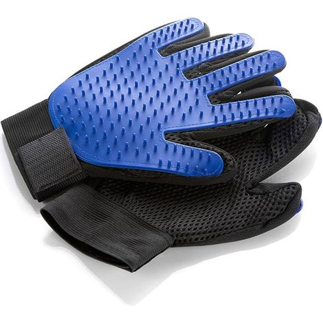 Gant de toilettage, enlever Les Poils pour Chiens et Chats, Massage et Doux, Nettoyage et Confort agréables, Bleu (1/5)