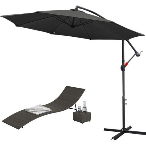 SWANEW Ombrellone Deporté Jardin Pavillon 350 cm - Grigio (1/5)