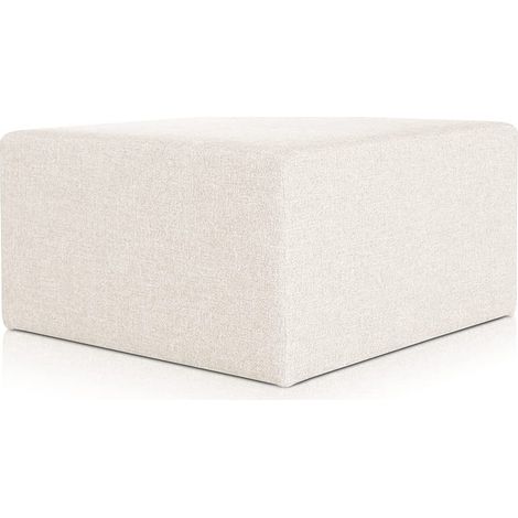 EVERGREENWEB Pouf poggiapiedi 83x83 cm per Divano Sgabello Cubo, tessuto Idrorepellente: Pouf design moderno per soggiorno camera da letto, Puff salotto, Pouffe Rubino BIANCO (1/4)