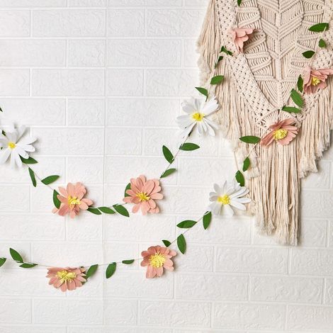 Guirlande Fleurs Sauvages Multicolores,Marguerites élégantes- Décoration pour Chambre bébé, Garden Party, Printemps-été, Anniversaires, Mariage et Baby Showe (1/5)