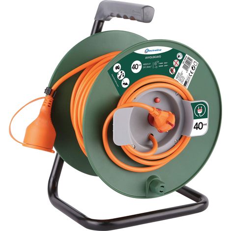Avvolgicavo spina e presa schuko electraline 2x1.5mm2 da 40m - 49235