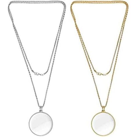 Lot de 2 loupes 5x, pendentif loupe monolithique