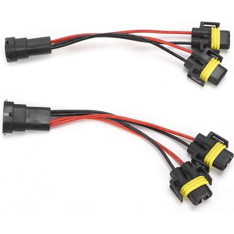 Faisceau de câblage répartiteur 2 voies H11/H8 mâle-femelle pour phares antibrouillard, feux de croisement et feux de route, double projecteur quadruple (1/5)