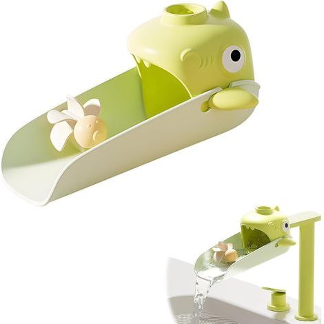Rallonge de robinet en silicone adaptée aux enfants avec capteur de température, idéale pour le lavage des mains des enfants et des bébés, convient (1/4)