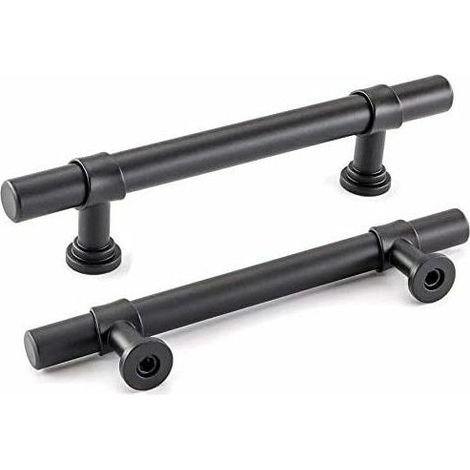 royaluxe - Lot de 2 poignées de placard noires Poignées de meuble de salle de bain Poignées de meuble de salle de bain Poignées de tiroir de commode pour salle de bain, chambre à coucher, placard, arm (1/5)