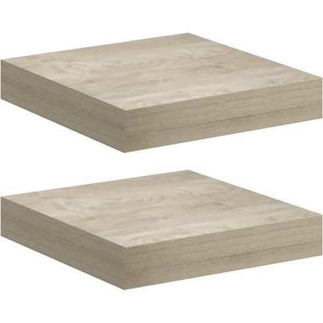 vidaXL Estantes flotantes de pared 2 uds MDF roble 23x23,5x3,8 cm (1/2)