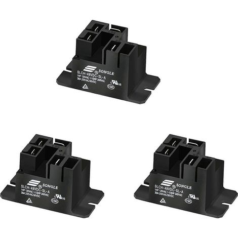 Trois relais SONGLE compatibles avec les voiturettes de golf/chargeurs Club Car 48V PowerDrive 1 et PowerDrive 2, remplaçant 103414901/101828601. (1/5)