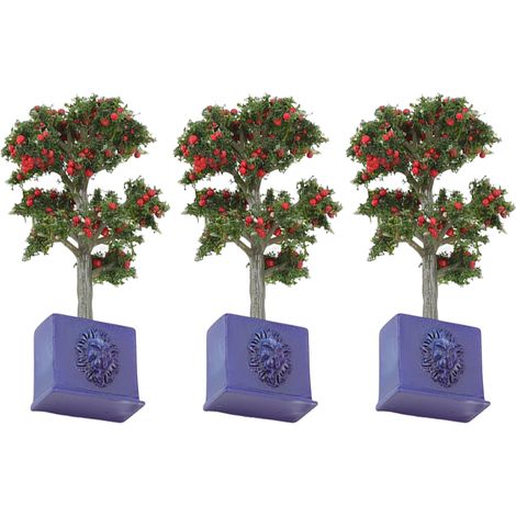 Lot de 3 plantes miniatures pour maison de poupée, comprenant un arbre fruitier artificiel, à l'échelle 1:12. Décoration idéale pour une maison de poupée. (1/5)