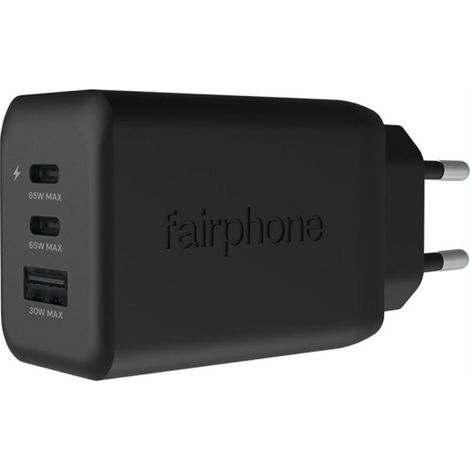Fairphone Dual USB-C + USB Cargador Rápido 65W Negro