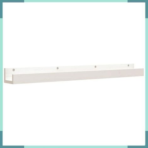 Étagères murales - 823595 - blanc - pin massif - 110 x 12 x 9 cm (lot de 2) (1/5)