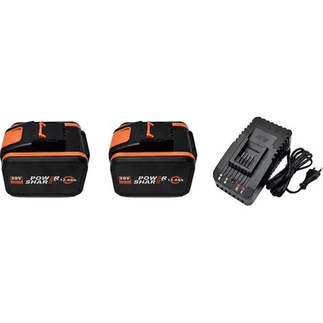 Batería de iones de litio de 12,0 Ah, compatible con modelos Worx, cargador 15C-12,0 Ah x 2 (1/2)