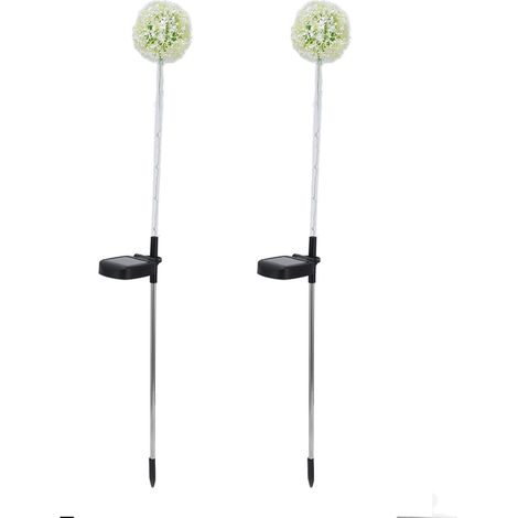 Set mit 2 Solar-Löwenzahn-Gartenleuchten, 6 LEDs, farbig, für Rasen, Terrasse, Hof oder Balkon (2 Stück). (1/5)