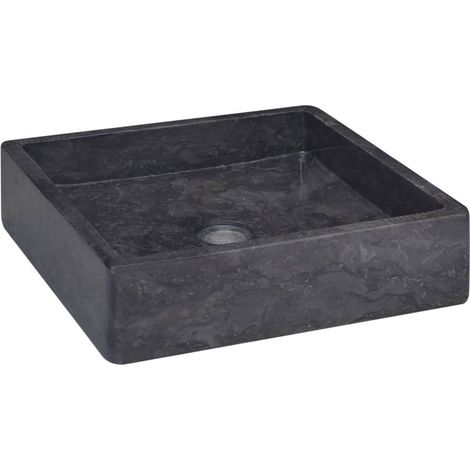 Lavabo de salle d'eau vasque à poser de toilette lave-mains de salle de bain lavabo de salle d'eau maison intérieur 40 x 40 cm marbre noir