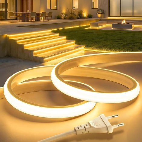 Striscia LED COB da 20 m, bianco caldo, impermeabile, stile neon per esterni (1/5)