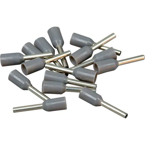 Kopp 354408091 – Capicorda con colletto in plastica, 100 pezzi, 0.75 mm², grigio