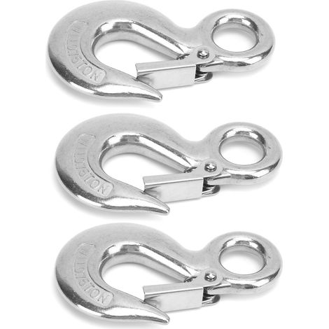 Lot de 3 crochets à œillet coulissants avec verrou de sécurité, en acier inoxydable, pour levage marin, élingue de 0,75 T (1/5)