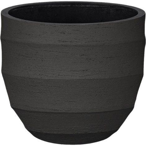 Pot de fleurs rond , jardinière design forme œuf, D36 x H31 cm - PANGIVO (1/2)