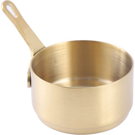 Mini cazuela, termo dorado con asa larga, apto para café, leche, mantequilla y chocolate derretido, calentador de cocina (100 ml) (1/2)