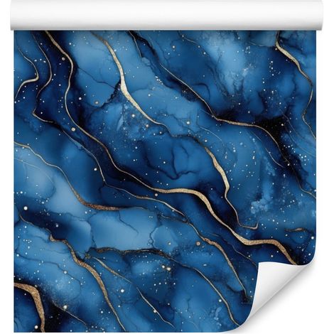 Carta da parati con inchiostro blu, blu navy, marrone e nero per soggiorno e camera da letto 50x1000 (1/5)
