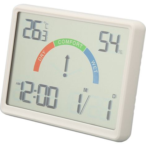 Réveil numérique avec pieds de support, grands chiffres, horloge de bureau magnétique avec affichage de température et d'humidité (1/5)