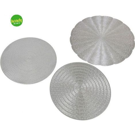 Tovaglietta natalizia general trade Ø38cm pvc silver assortita