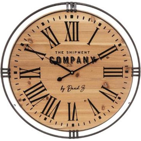 Horloge Murale Silencieuse "Shipment" 58cm Naturel