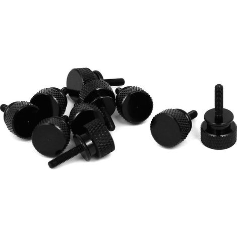 Vis moletée M3x12mm en alliage d'aluminium pour couvercle d'ordinateur (10 pièces), noire (1/3)