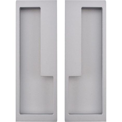 Lntyq Poignée en alliage de zinc, 2pcs Poignée de porte coulissante encastrée, Poignée de porte simple et moderne pour tiroir coulissant de grange, placard et armoire (Argent) (1/5)