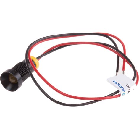 Voyant LED lumineux Jaune RS PRO, dia. 8mm, 2V c.c., IP67 ( Prix pour 1 )