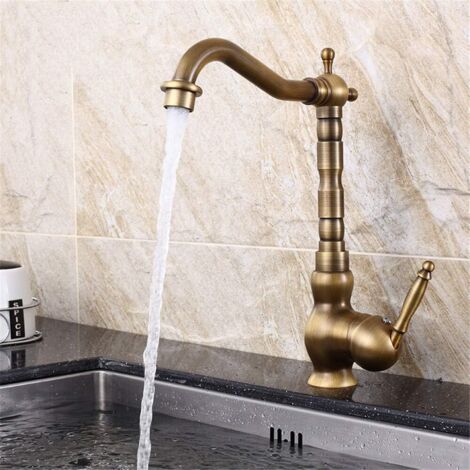 Robinets de cuisine, robinets d'évier cascade blancs, robinets mélangeurs d'évier de salle de bain à montage sur pont, robinets d'évier à levier unique, robinets d'eau chaude et froide (1/3)