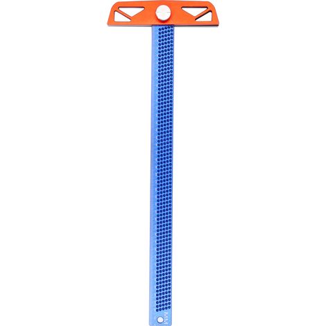 Règle en aluminium T-400MM, 2 planches de fond, 2 longueurs réglables, bleue, flexible, pour marquage bois et menuiserie (1/5)