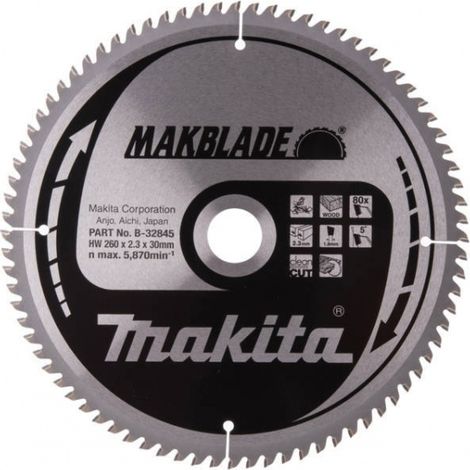 Makita B-32845 Makblade Lama TCT per troncatrici 260x30 per legno (1/4)