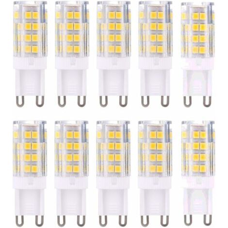 BUNTHAUS G9 LED-Lampen, warmweiß (3000 K), 5 W, entspricht 40 W Halogenlampen, 420 Lumen, nicht dimmbar, 10er-Packung