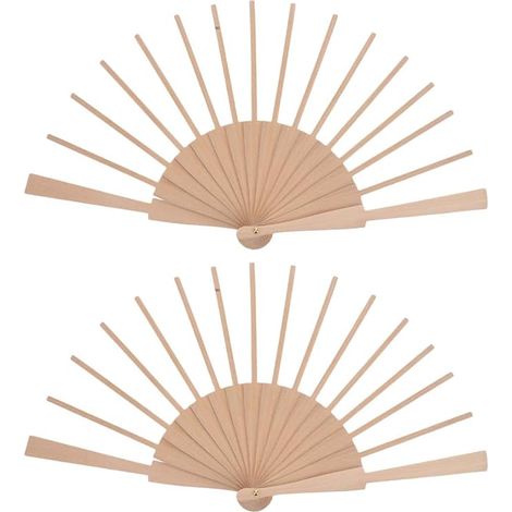 Cadre de Ventilateur Pliant et Matériaux pour Ventilateur Portatif - en Bois Stable 23cm 16 Branches 2pcs pour Créatifs (1/5)