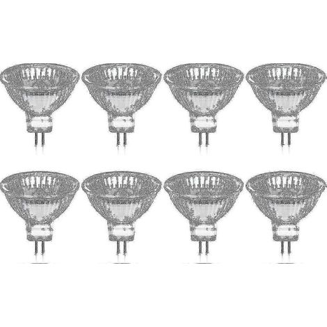 Set di 8 lampadine alogene MR16 GU5.3 35 W 12 V dimmables, bianco caldo 2800 K, 400 lm, con diffusore in vetro. (1/5)
