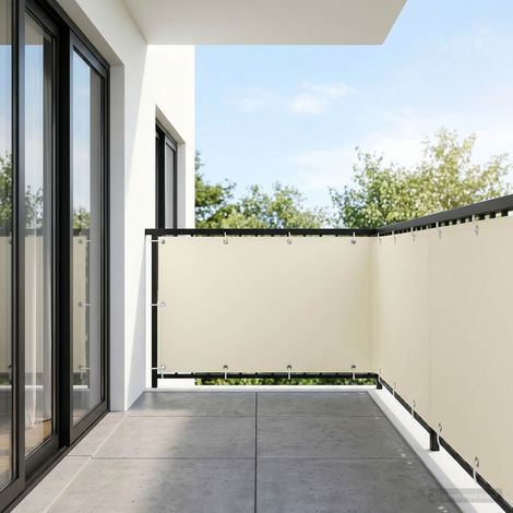 vidaXL Balcony Privacy Screen 1.5 x 25 m Fabric with PU Coated Cream (1/5)