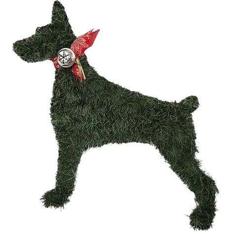 Guirlande De Noël Animale - Branches De Pin Artificielles - Ruban Rouge - Pour Porte D'Entrée Extérieure - 1 Pièce (1/2)