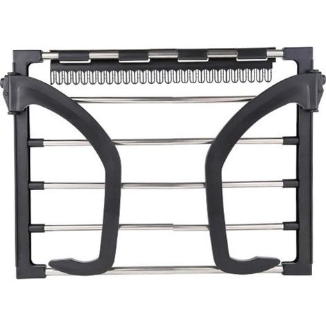 Séchoir à linge repliable mural en acier inoxydable pour radiateur, balcon Noir