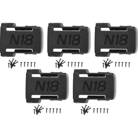 Robuster ABS-Batteriehalter, Standardgröße für Lithiumbatterien der Typen 48, 11, 1815, 1850 und 1820, schwarz, 5er-Set (1/5)