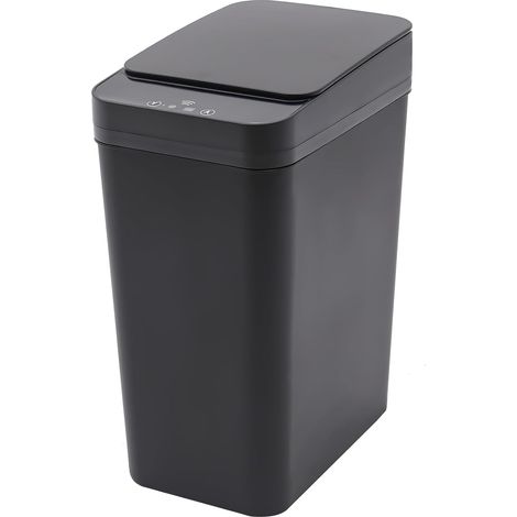 Cubo de basura automático inteligente con sensor de movimiento para cocina y oficina, capacidad de 12L, color negro (1/5)