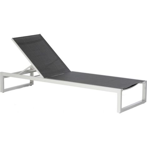 Liege Argos Alu silber, Textilbezug schw arz-silber SonnenPartner