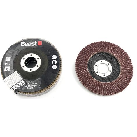 3 Disques Lamelles Plat D. 115 x Al. 22,23 mm - Gr 40 Corindon pour Bois - Métal - Qualité supérieure - Beast (1/5)