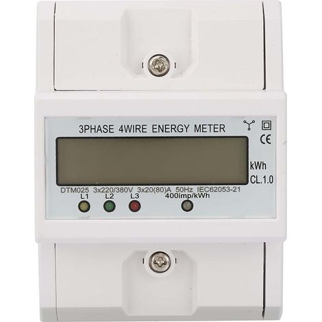 220/380V 20‑80A Energy Consumption Digital Electric Power Meter 3 Phase 4P KWh Meter with LCD (1/5)