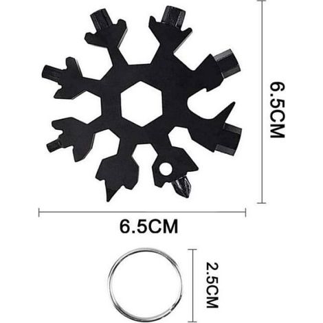 Outil Multifonction Flocon de Neige 18 en 1,4 Pack Outil Flocon de Neige,Clé à Flocon de Neige En Acier Inoxydable,Cadeau H (1/4)