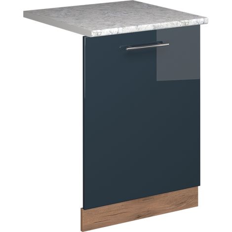 Panel frontal del lavavajillas Fame-Line, Azul oscuro alto brillo, 60 cm , ET Mármol, Vicco