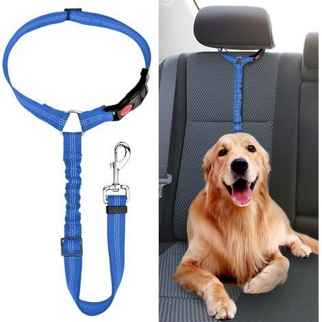 Ceinture Chien Voiture, Universel Harnais Voiture Réglable pour Chien & Chat avec Absorption des Chocs,Harnais Voiture pour Chiens,Ceinture de Sécurité pour Chien (1/5)