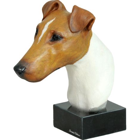 Fox Terrier à poil dur - statuette peinte, figurine, réalisée par un artiste, marque Art-Dog (1/3)
